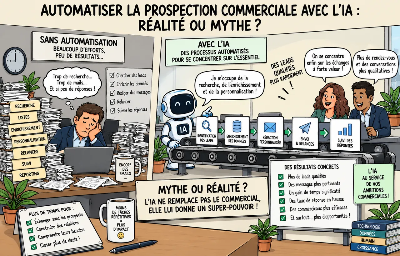 Automatiser sa prospection commerciale avec l'IA : réalité ou mythe ?
