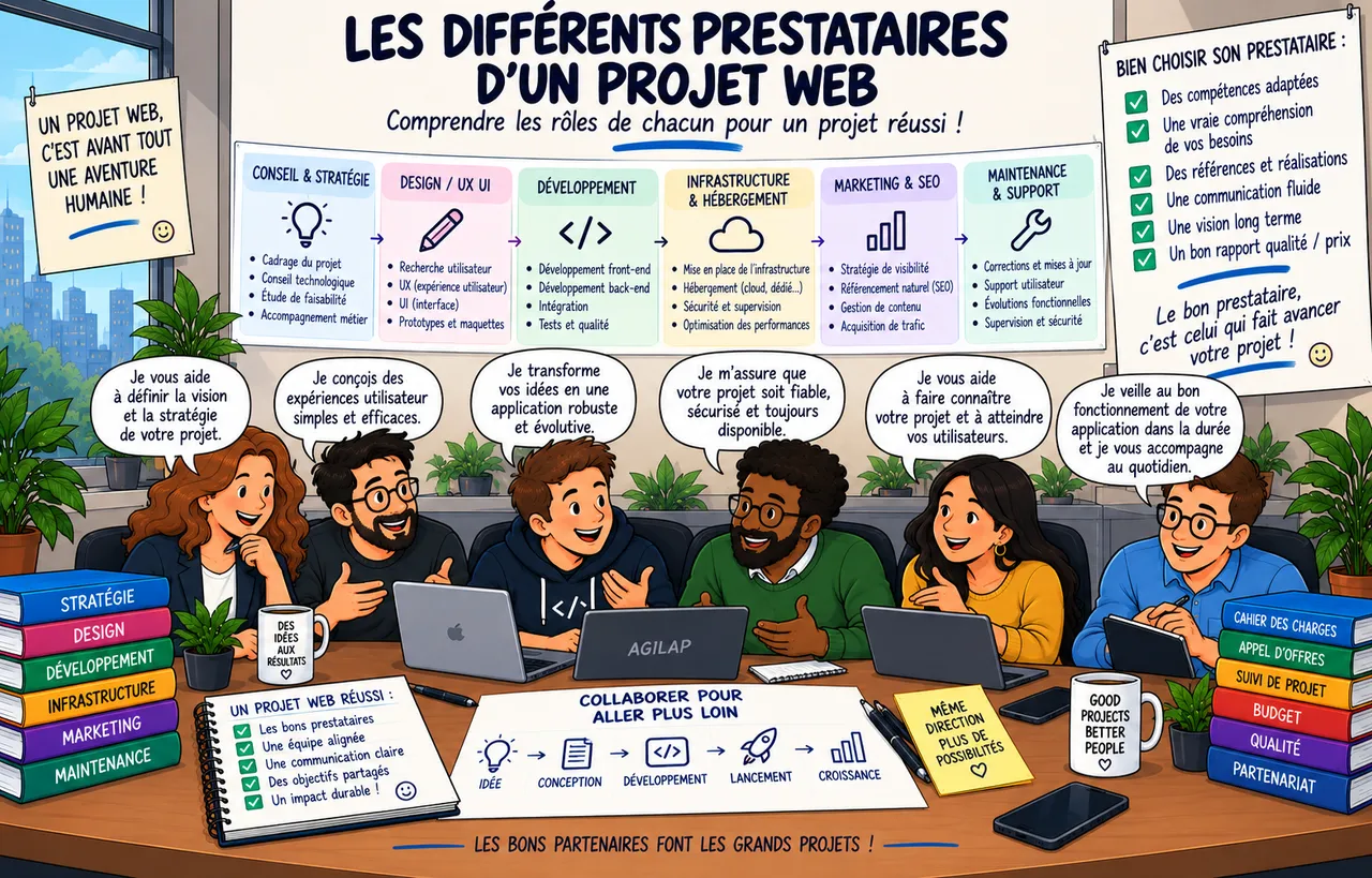 Les différents prestataires d'un projet web