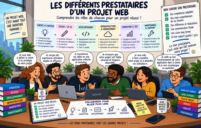 Les différents prestataires d'un projet web