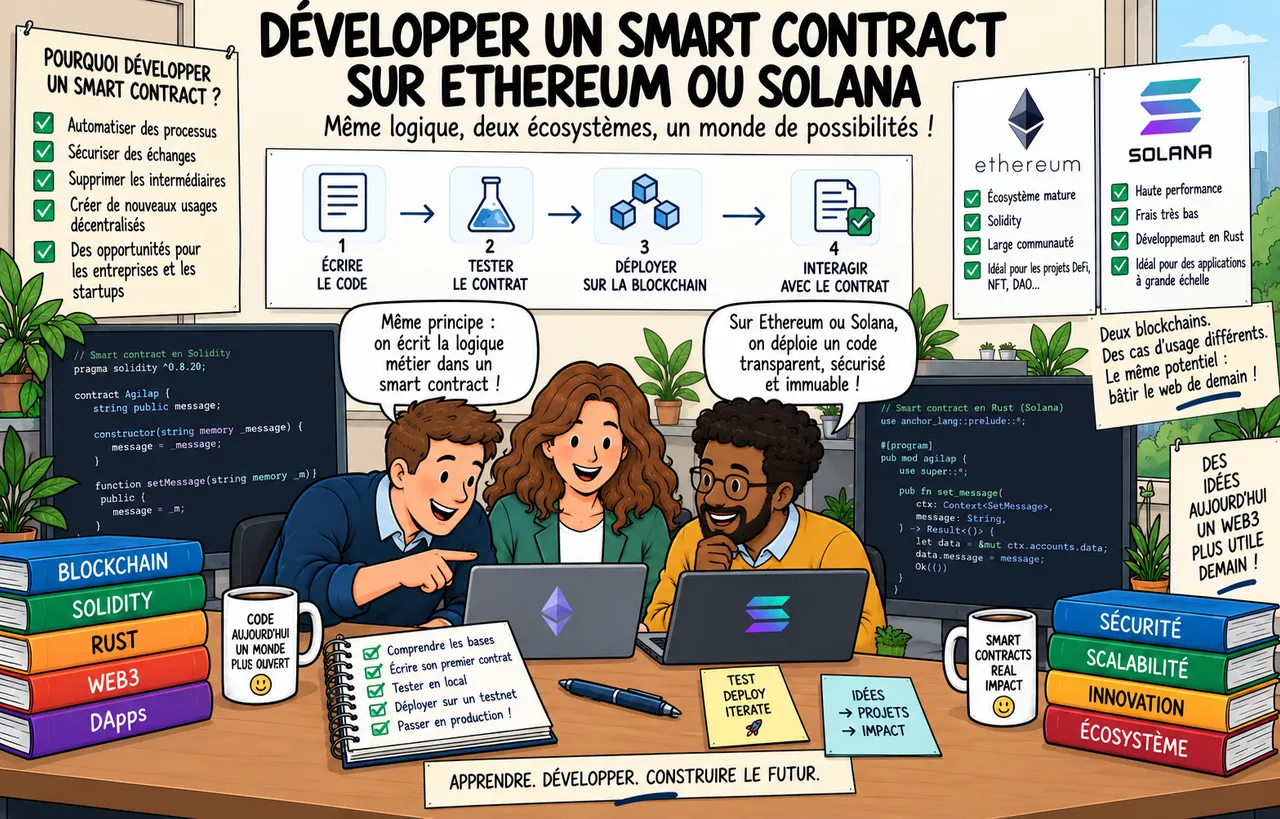Développer un smart-contract sur Ethereum ou Solana